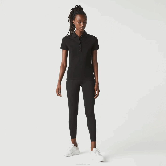Lacoste Slim Fit Stretch Cotton Pique Polo 646T2469 Black 031 Women