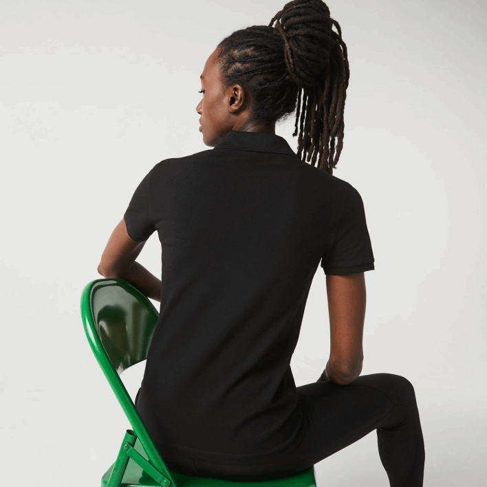 Lacoste Slim Fit Stretch Cotton Pique Polo 646T2469 Black 031 Women