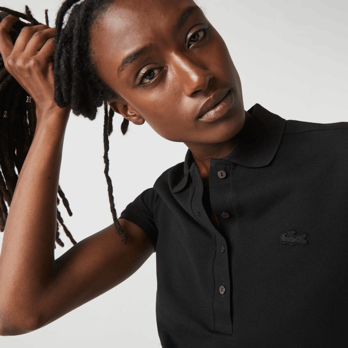 Lacoste Slim Fit Stretch Cotton Pique Polo 646T2469 Black 031 Women