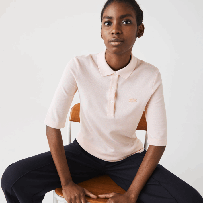 Lacoste Slim Fit Supple Cotton Polo 646T2514 Light Pink ADY Women