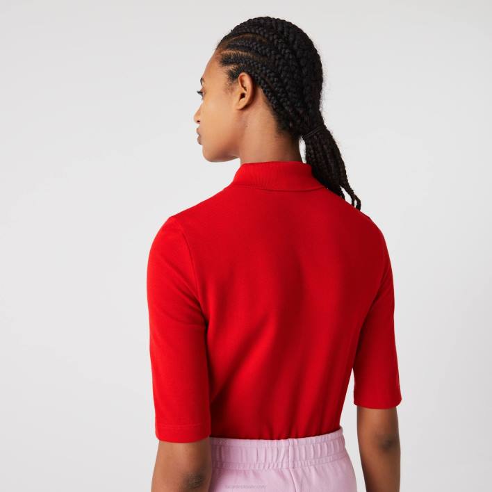 Lacoste Slim Fit Supple Cotton Polo 646T2516 Red 240 Women