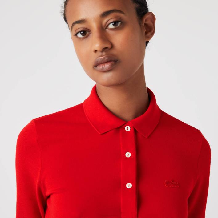 Lacoste Slim Fit Supple Cotton Polo 646T2516 Red 240 Women
