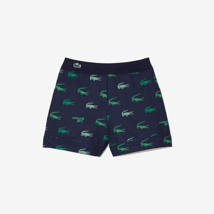 Lacoste Golf Lightweight Printed Bermuda Shorts 646T2447 Navy Blue 166 Women