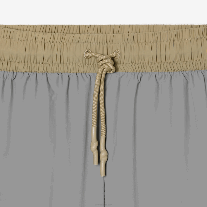 Lacoste Two-Tone Bermuda Shorts 646T2451 Grey Beige 7MT Women