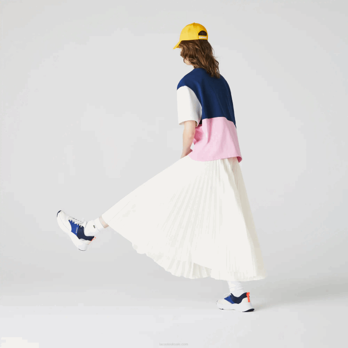 Lacoste Branded Elasticised Pleated Skirt 646T2603 White 70V Women