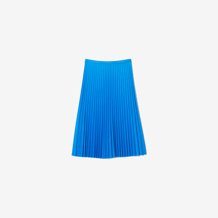 Lacoste Elasticized Waist Flowing Pleated Skirt 646T2600 Blue PTV Women