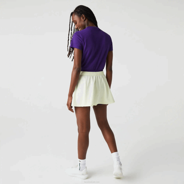 Lacoste SPORT Built-In Short Tennis Skirt 646T2592 Yellow Purple 4XK Women