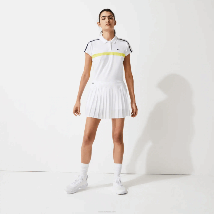 Lacoste SPORT Tennis Technical Mesh Pleated Skirt 646T2612 White Z92 Women