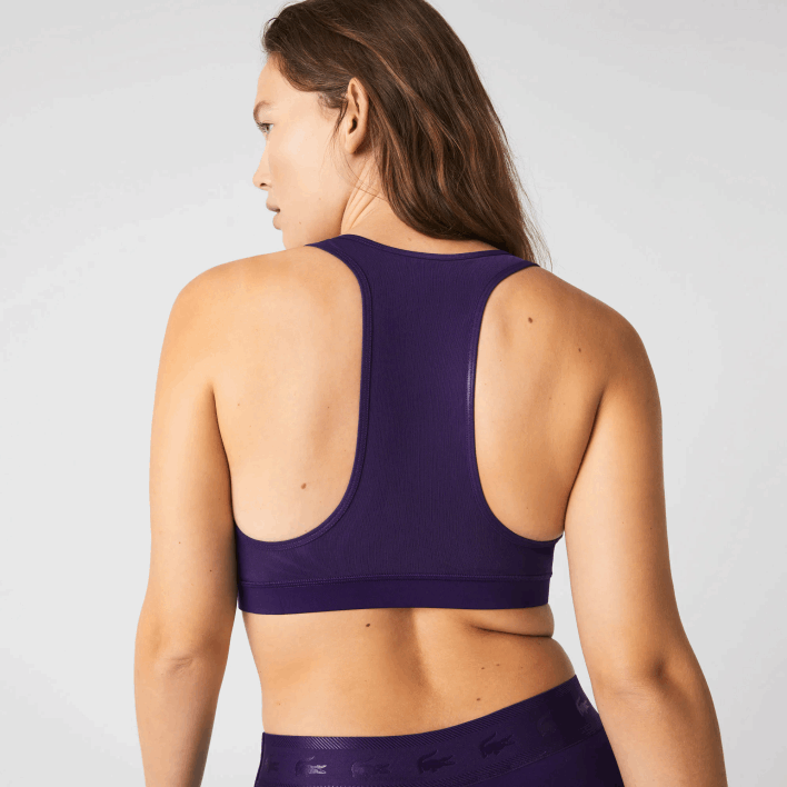 Lacoste SPORT Color-Block Recycled Polyester Sports Bra 646T2576 Yellow Purple 5CY Women