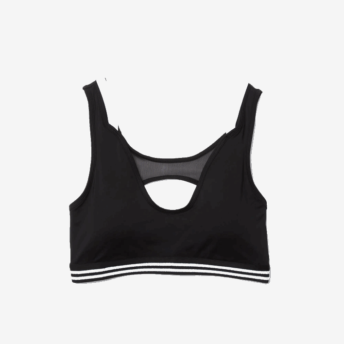 Lacoste SPORT Contrast Accents Sports Bra 646T2598 Black White Black 6KJ Women