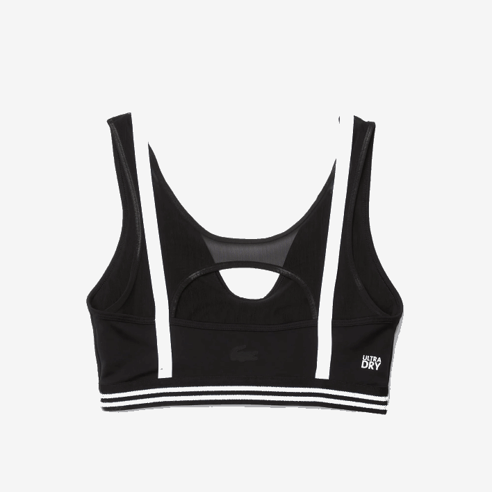 Lacoste SPORT Contrast Accents Sports Bra 646T2598 Black White Black 6KJ Women