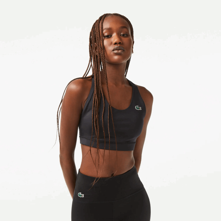 Lacoste SPORT Cross Strap Sports Bra 646T2449 Black 8VM Women