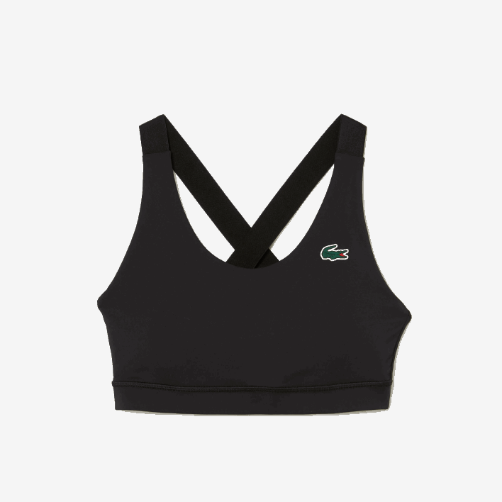 Lacoste SPORT Cross Strap Sports Bra 646T2449 Black 8VM Women
