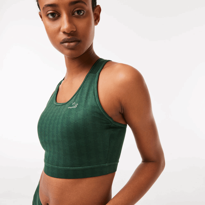 Lacoste SPORT Printed SPORTs Bra 646T2577 Green D1R Women