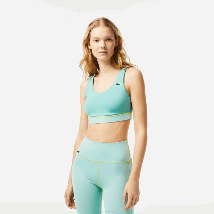 Lacoste SPORT Ultra-Dry Recycled Polyester Sports Bra 646T2453 Light Green CR5 Women