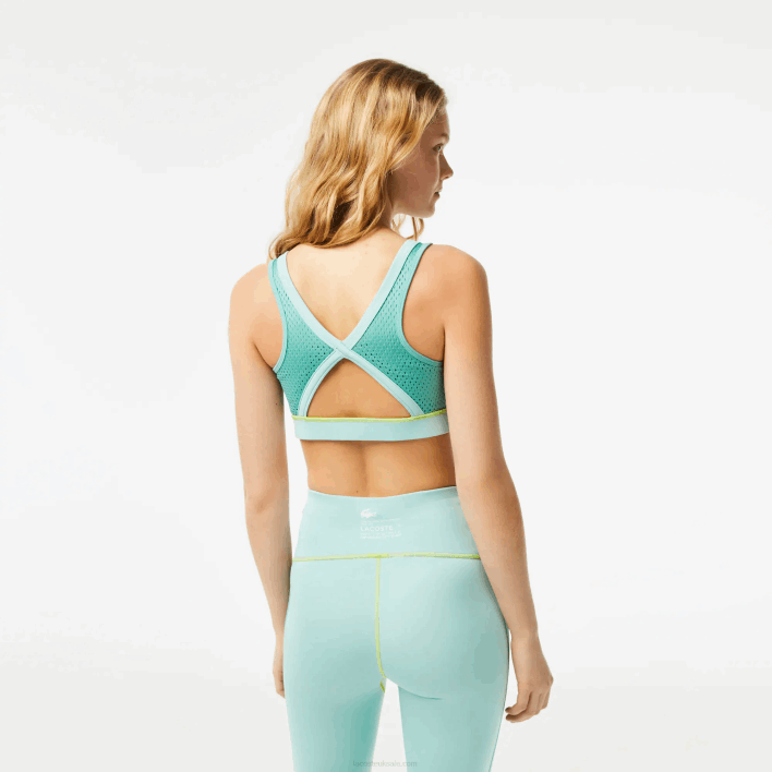 Lacoste SPORT Ultra-Dry Recycled Polyester Sports Bra 646T2453 Light Green CR5 Women
