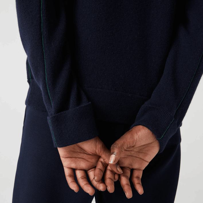 Lacoste High-Neck Wool Sweater 646T2650 Navy Blue 166 Women