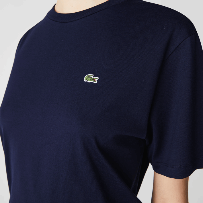 Lacoste Crew Neck Premium Cotton T-Shirt 646T2589 Navy Blue 166 Women