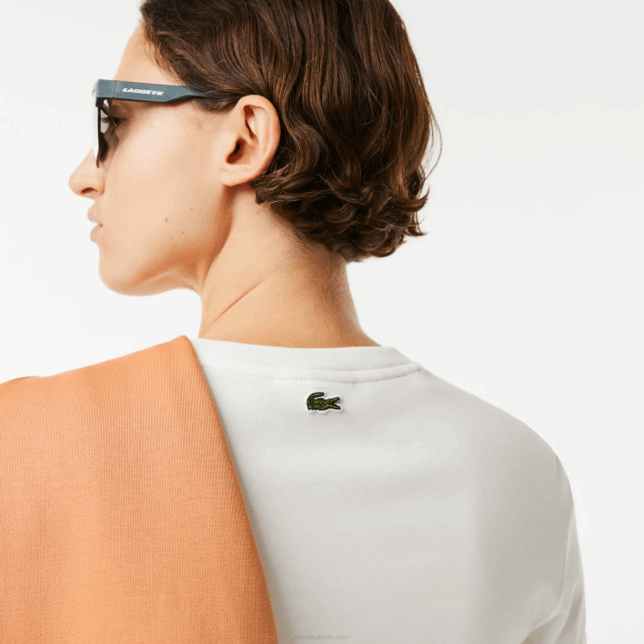 Lacoste Loose Fit Organic Cotton T-Shirt 646T2609 White 70V Women