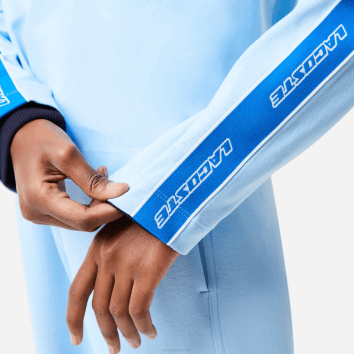 Lacoste Loose Fit Printed Band T-Shirt 646T2571 Blue HBP Women