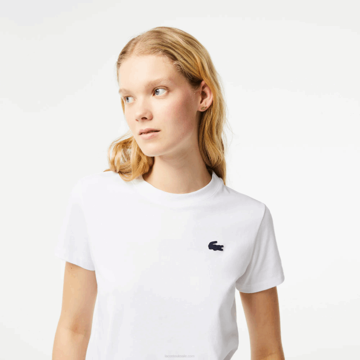 Lacoste SPORT Organic Cotton Jersey T-Shirt 646T2543 White 001 Women