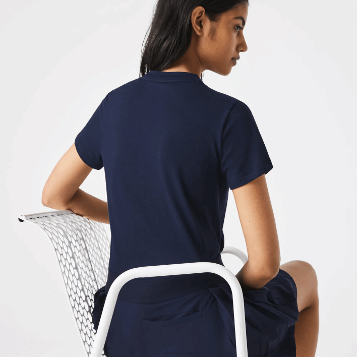 Lacoste SPORT Organic Cotton Jersey T-Shirt 646T2544 Navy Blue 166 Women