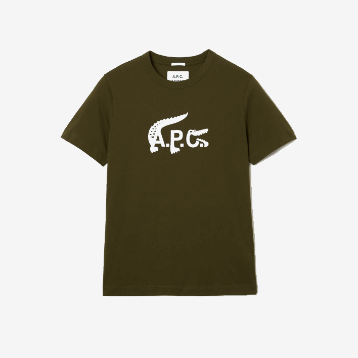 Lacoste x A.P.C. Jersey T-Shirt 646T925 Khaki Green WTW Women