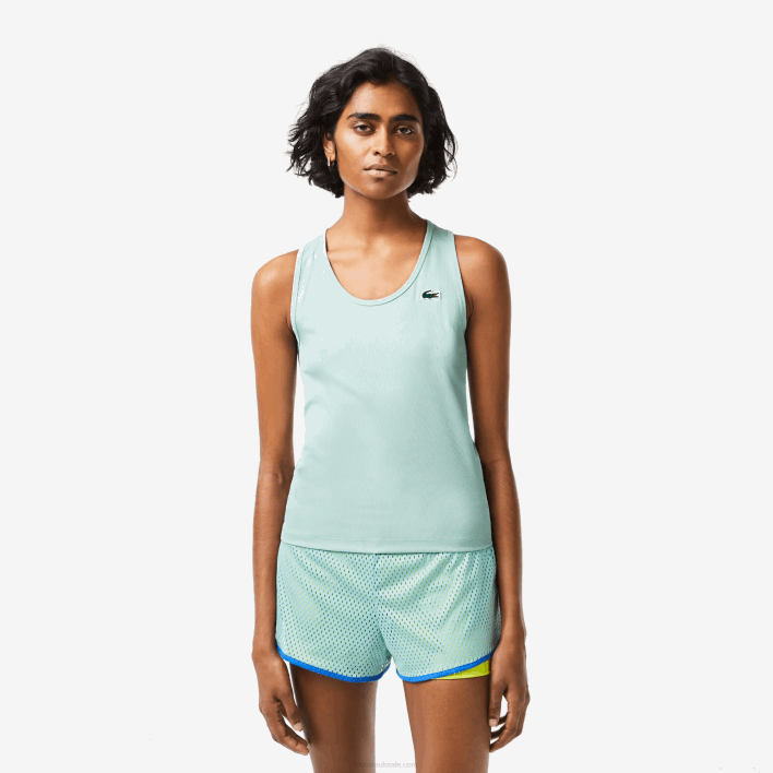 Lacoste SPORT Slim Fit Ribbed Tank Top 646T2386 Mint LGF Women