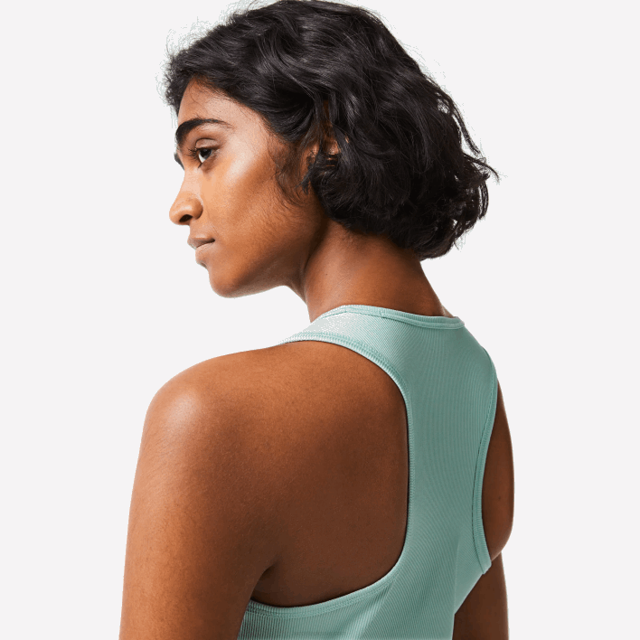 Lacoste SPORT Slim Fit Ribbed Tank Top 646T2386 Mint LGF Women