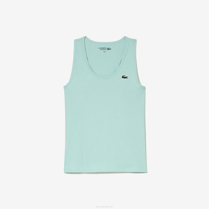 Lacoste SPORT Slim Fit Ribbed Tank Top 646T2386 Mint LGF Women