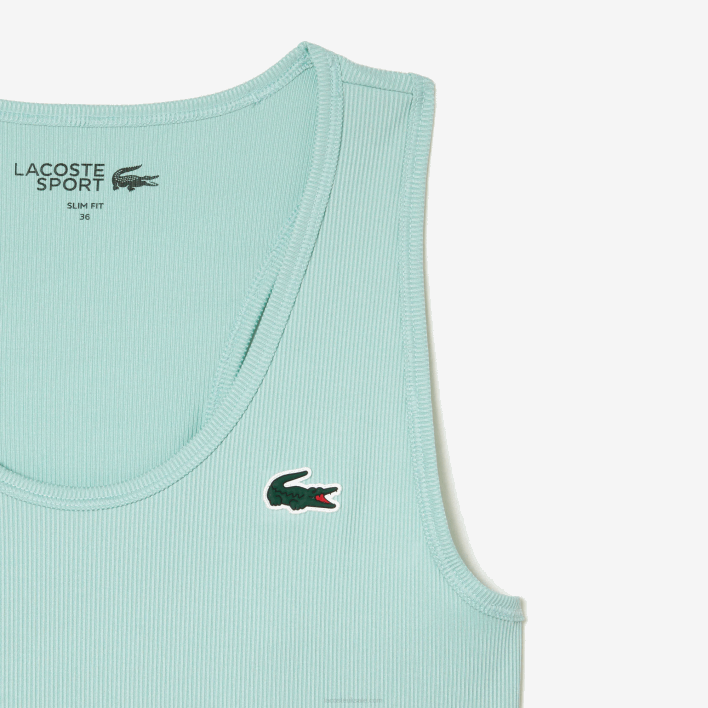 Lacoste SPORT Slim Fit Ribbed Tank Top 646T2386 Mint LGF Women