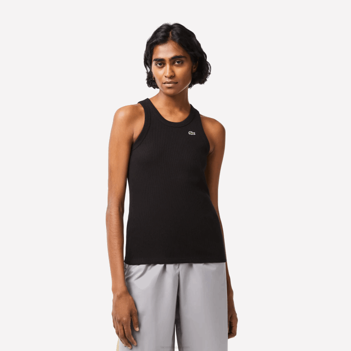 Lacoste Slim Fit Organic Cotton Tank Top 646T2421 Black 031 Women