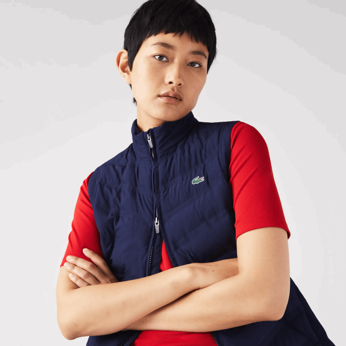 Lacoste SPORT Quilted Golf Vest 646T2630 Navy Blue 423 Women