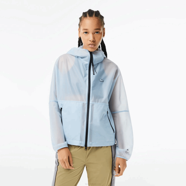 Lacoste Transparent Windbreaker 646T2433 Blue FYE Women