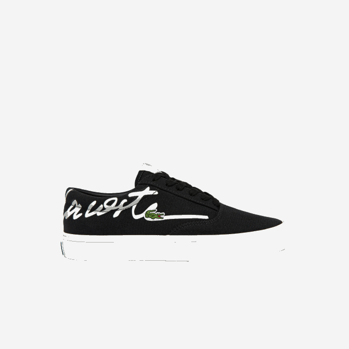 Lacoste Jump Serve Lace Canvas Sneakers 646T2716 Black & Off White 454 Women