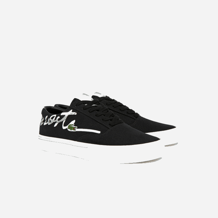 Lacoste Jump Serve Lace Canvas Sneakers 646T2716 Black & Off White 454 Women