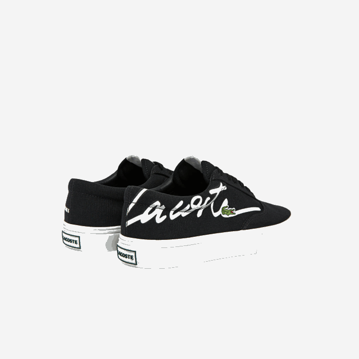Lacoste Jump Serve Lace Canvas Sneakers 646T2716 Black & Off White 454 Women
