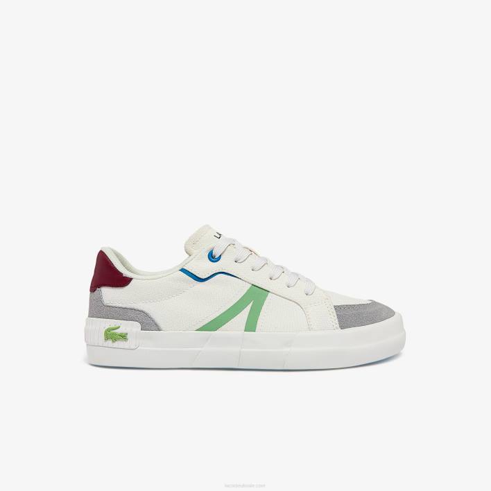 Lacoste L004 Canvas Sneakers 646T2755 White & Light Green 2L6 Women