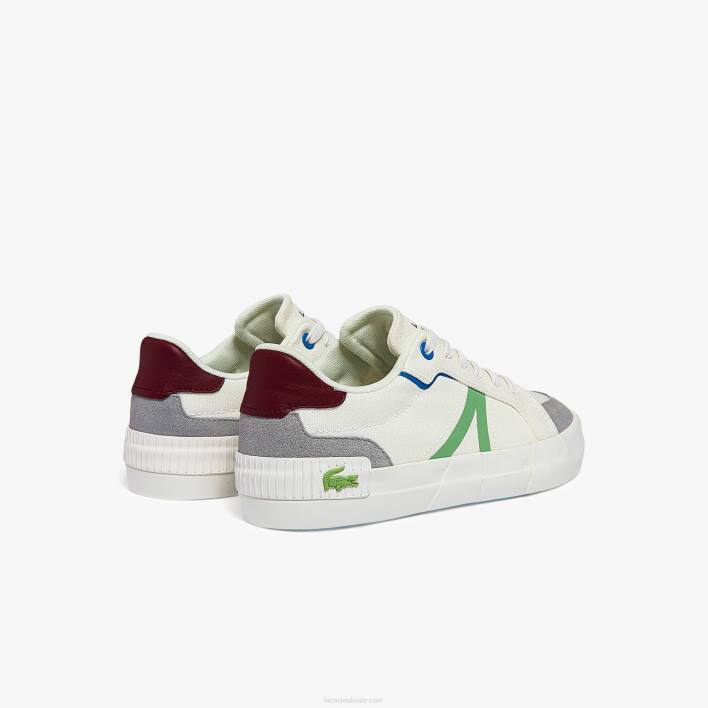 Lacoste L004 Canvas Sneakers 646T2755 White & Light Green 2L6 Women
