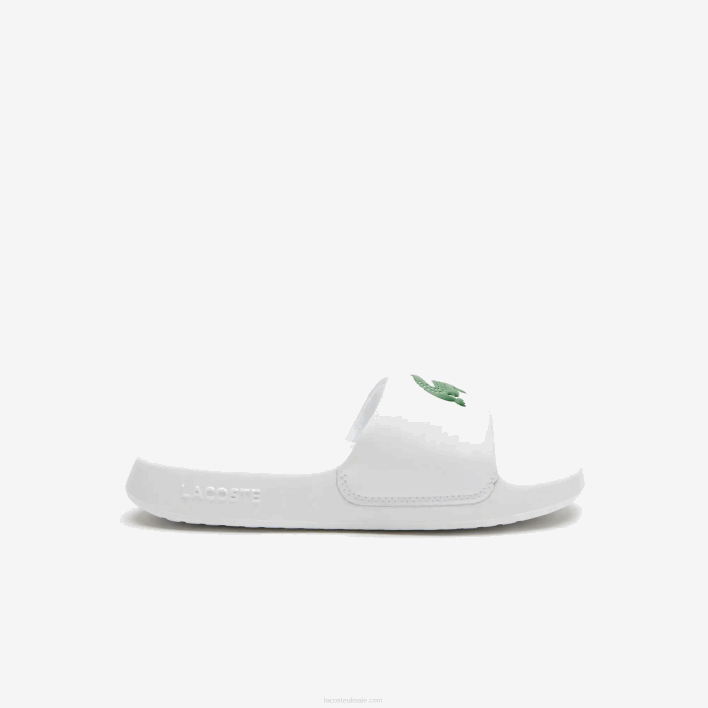 Lacoste Croco 1.0 Synthetic Slides 646T2685 White/Green 082 Women