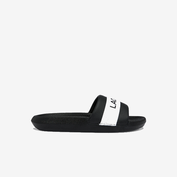 Lacoste Croco Synthetic and Textile Slides 646T2709 Black & White 312 Women
