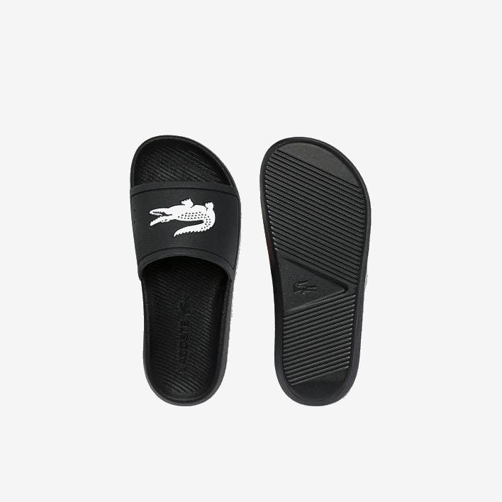 Lacoste Croco Water-repellent Synthetic Slides 646T2701 Black & White 312 Women