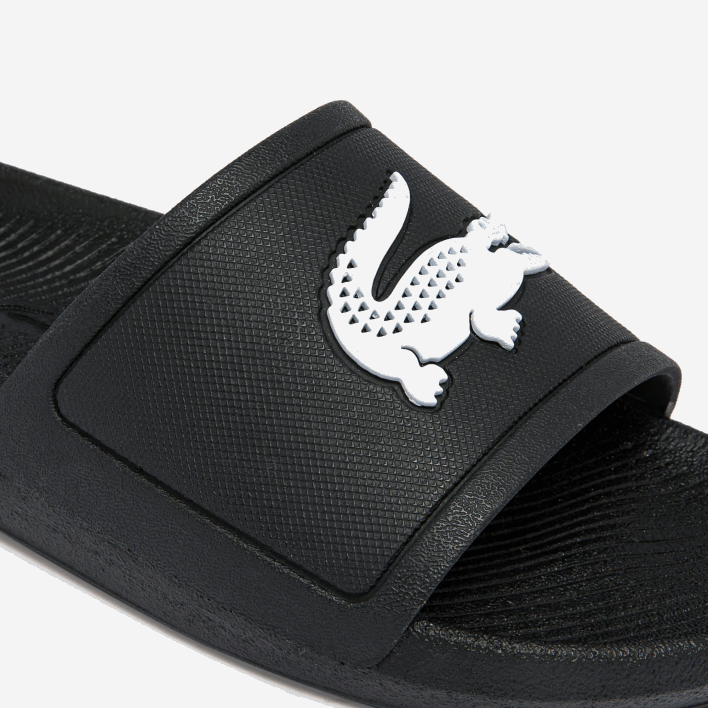 Lacoste Croco Water-repellent Synthetic Slides 646T2701 Black & White 312 Women