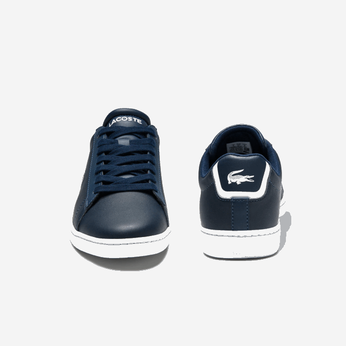 Lacoste Carnaby Evo Mesh-lined Leather Sneakers 646T2718 Navy Blue 003 Women