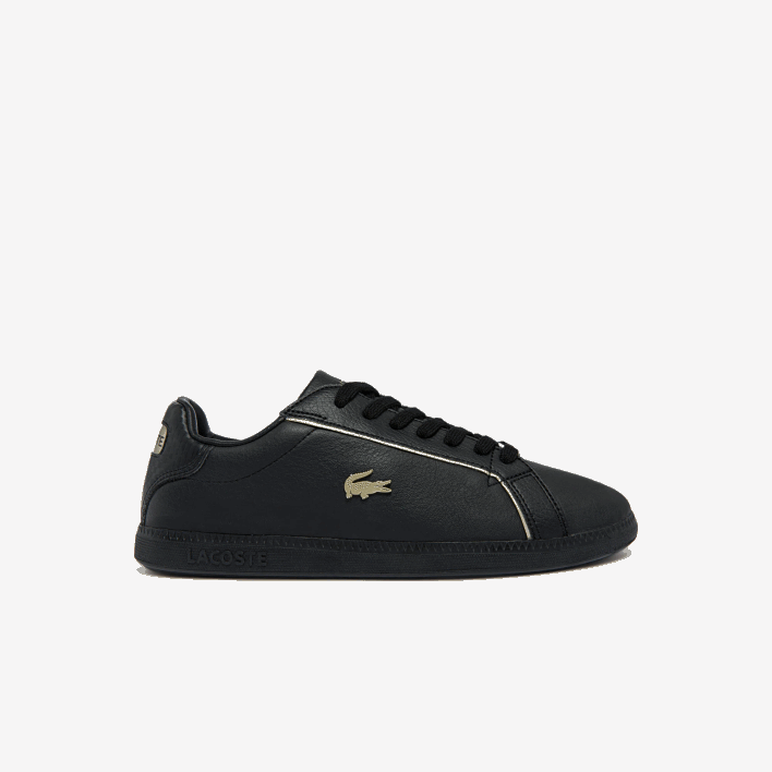 Lacoste Graduate Leather Metallic Detailing Sneakers 646T2757 Black 02H Women