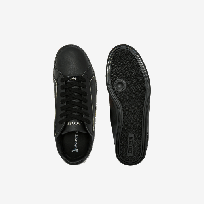 Lacoste Graduate Leather Metallic Detailing Sneakers 646T2757 Black 02H Women