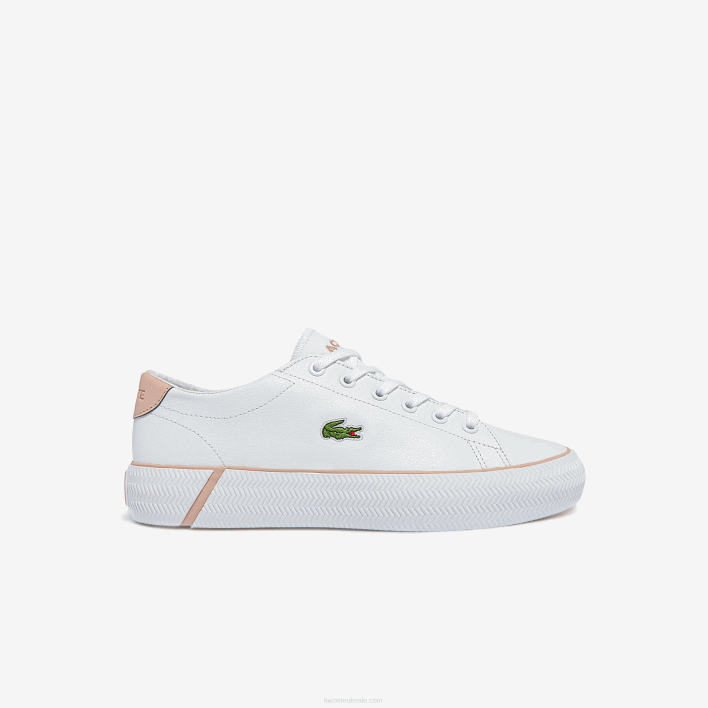 Lacoste Gripshot BL Leather and Synthetic Sneakers 646T2695 White & Light Pink 1Y9 Women