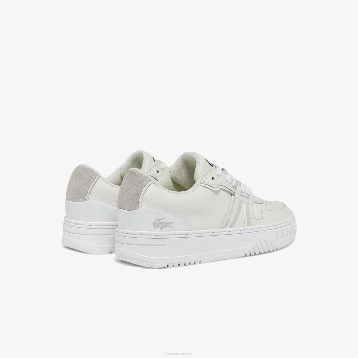 Lacoste L001 Leather Sneakers 646T2720 White & Off White 65T Women