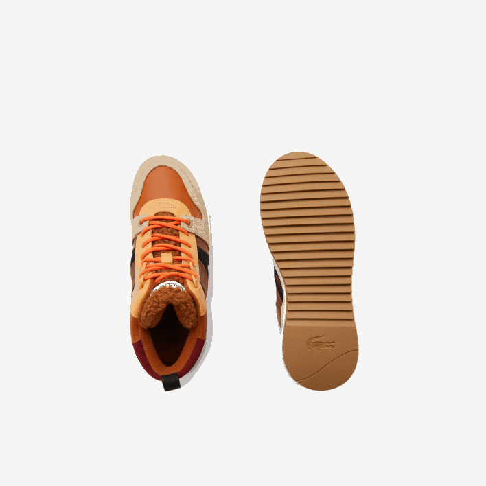 Lacoste L002 Winter Mid Leather Outdoor Shoes 646T2738 Brown Pink 7E1 Women