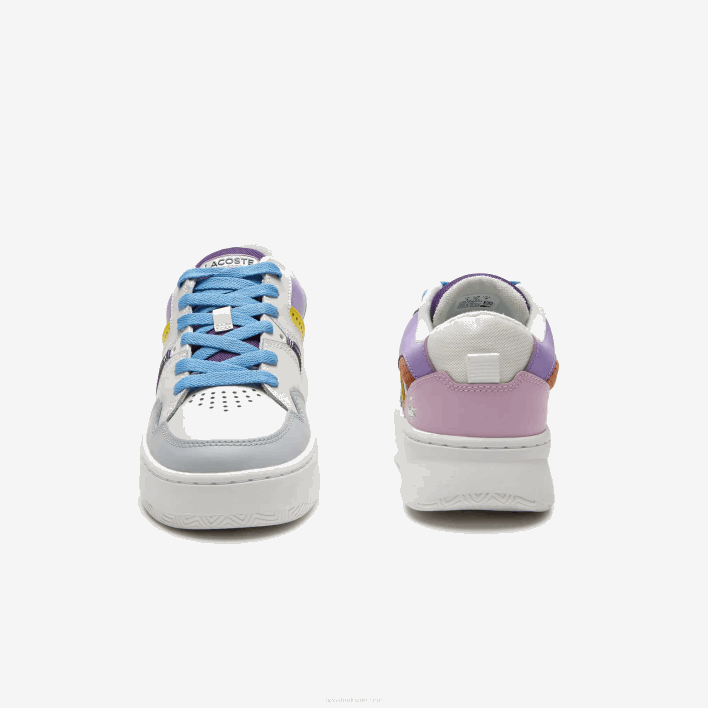 Lacoste L005 Leather Sneakers 646T2714 White Light Purple 1T6 Women